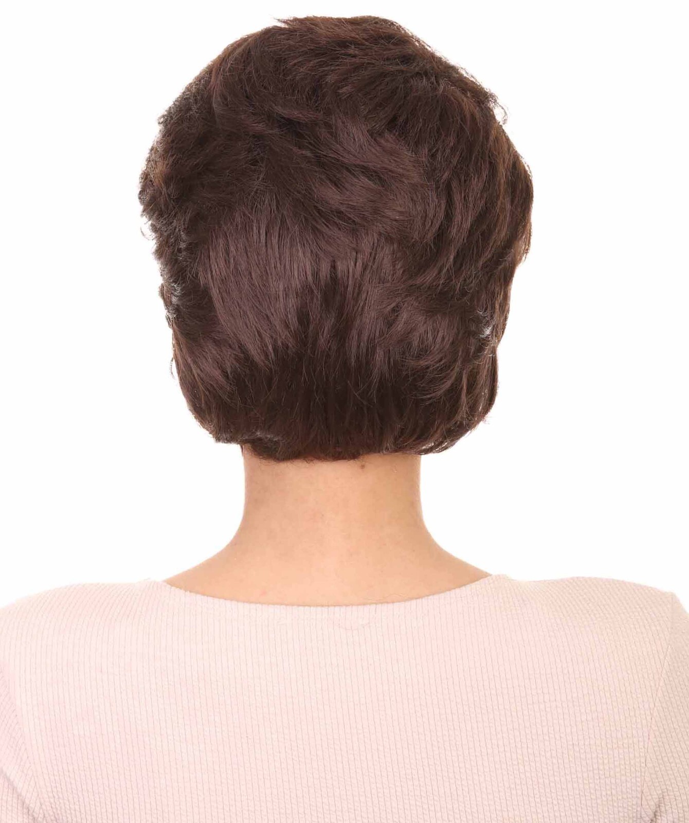 HPO Womens Short Adult Wig | Brown Vintage Wigs, Flame-retardant Synthetic Fiber
