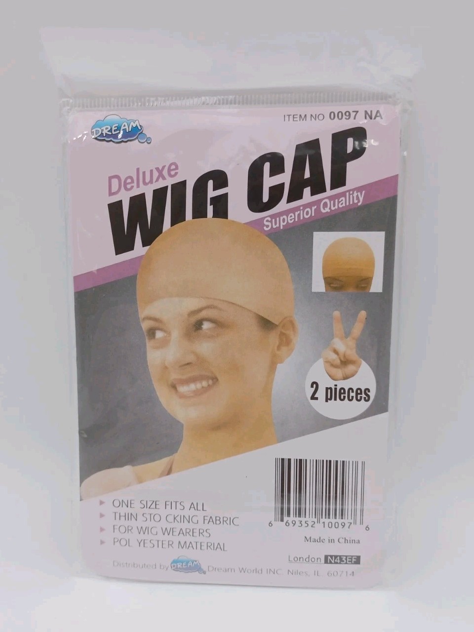 Dream Deluxe Wig Cap – Beige – 2‑Pack – Superior Quality Thin Stocking Fabric