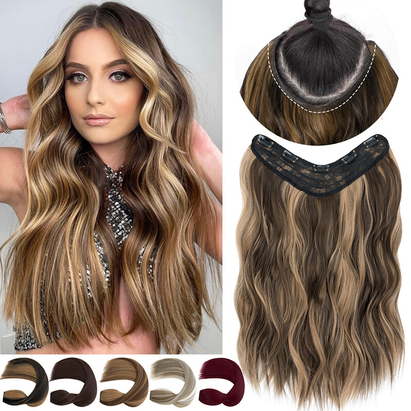 One Piece THICK 100% Real Natural Clip in Hair Extensions 3/4 Full Head as human