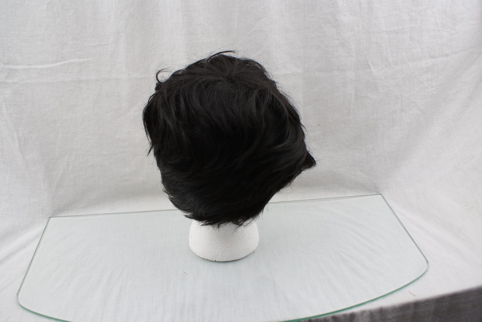 VRZ Slight Wavy Black Short Human Hair Wigs Color 1B