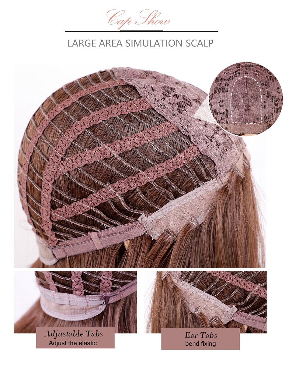 Short Layered Wavy Rooted Blonde Mix Synthetic Hair Wigs Women Soft Natural