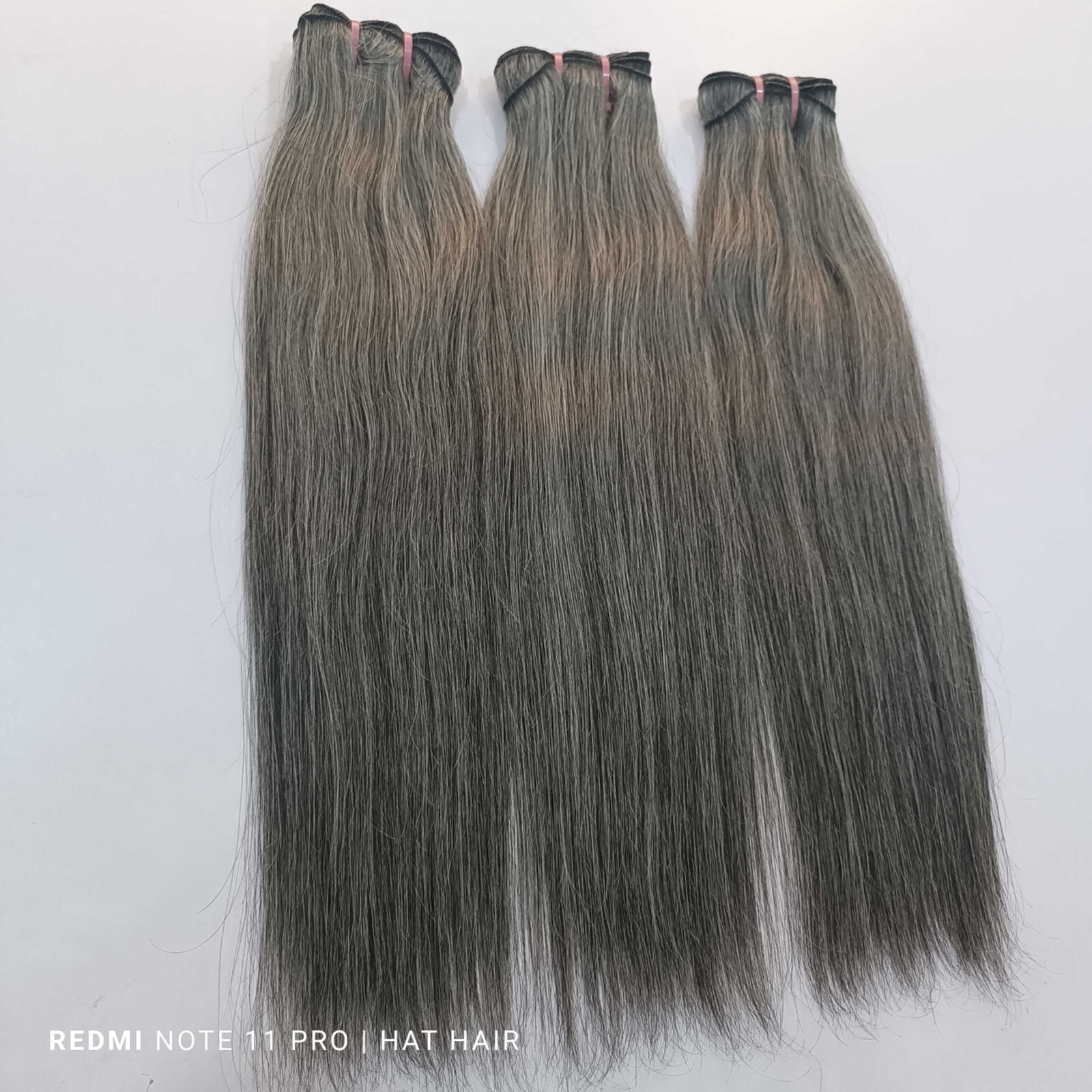 3 Bundle deal Grey salt and pepper human hair extensions natural Straight hair