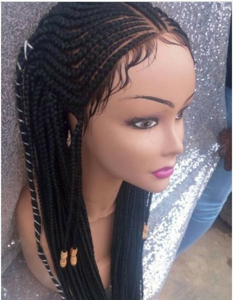 Braided wig:Handmade ponytail Braids Cornrows wigs,PRE-ORDER ONLY.2-3WEEKS.USA