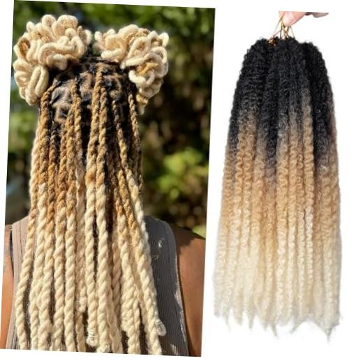 Marley Twist Braiding Hair 14 inch Afro Kinky Curly Crochet Braids 8 Packs