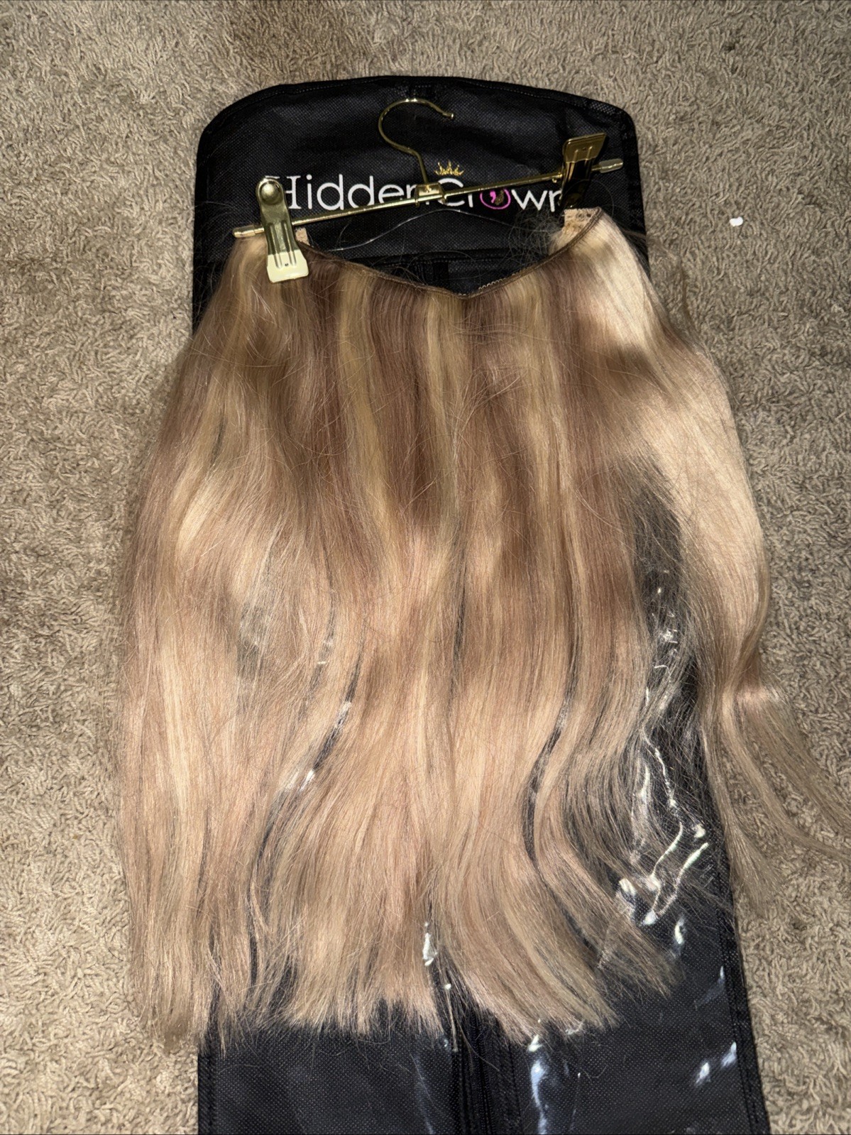 Hidden Crown Halo Daydream Remy Human Hair Extensions HonBlonde Highlight 15”