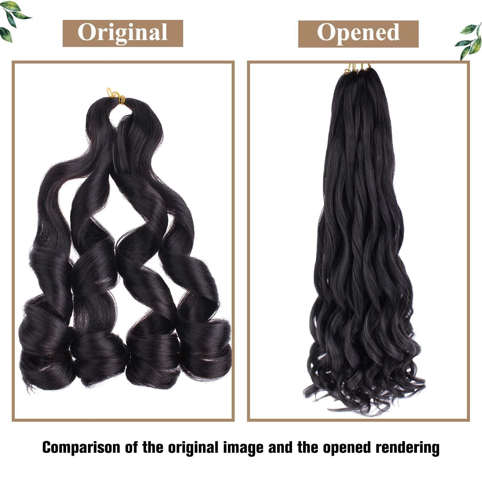 75g French Curl Braiding Hair 22″ Natural Black Pre-Stretched Loose Wavy Crochet
