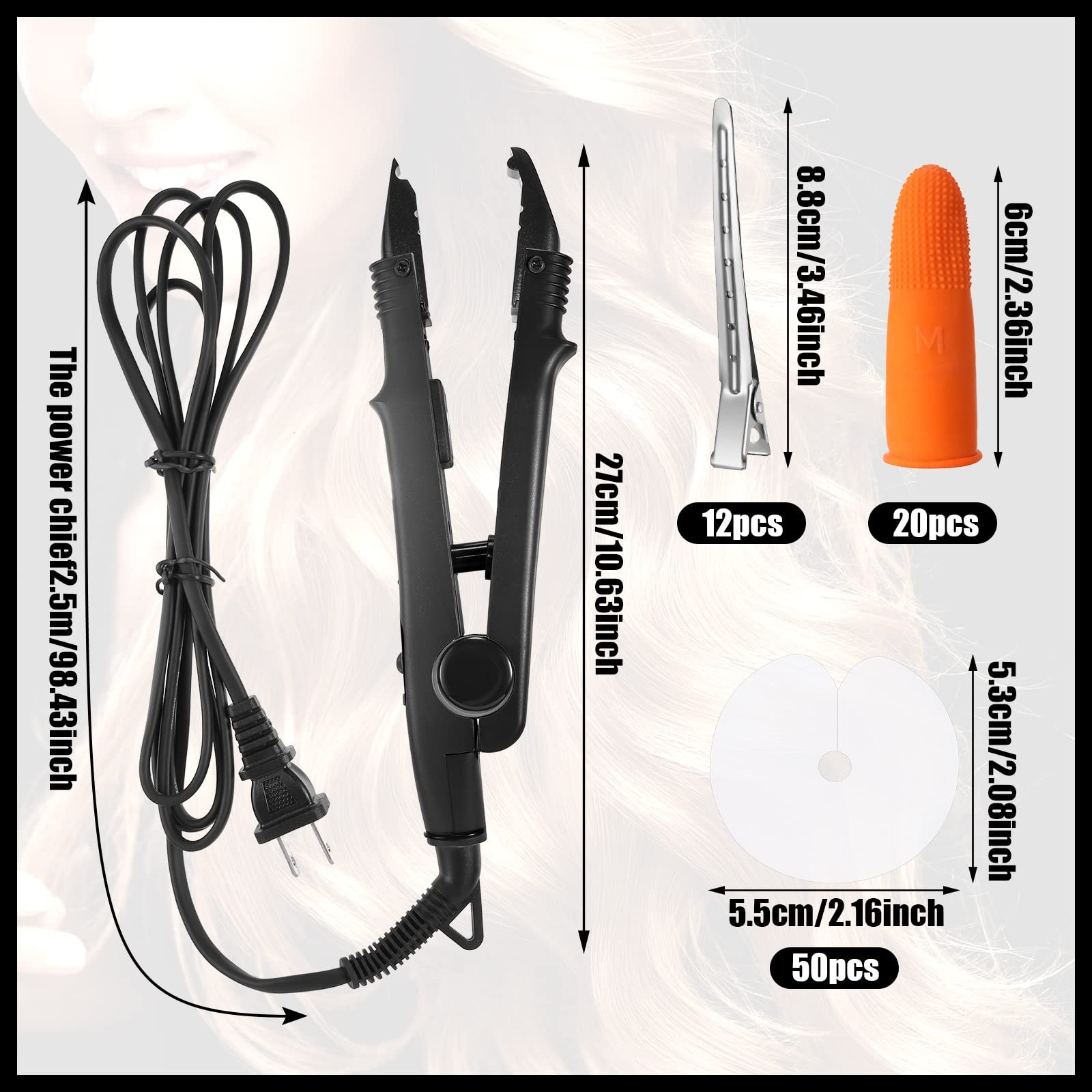 Hair Extensions Iron Fusion Keratin Heat Tool Heat Connector Wand with Fusion Gl