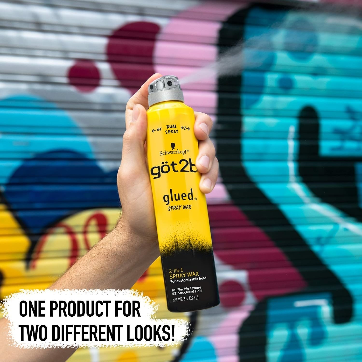 Got2B Glued Spray Wax with 2-in-1 Dual Nozzle, 8 oz