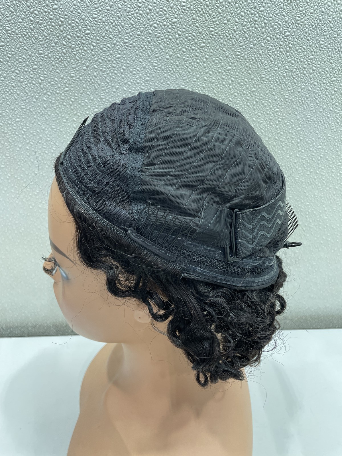 VIP Beauty Burmese Curly Human Hair Beginner Friendly Half Wig, Natural Black