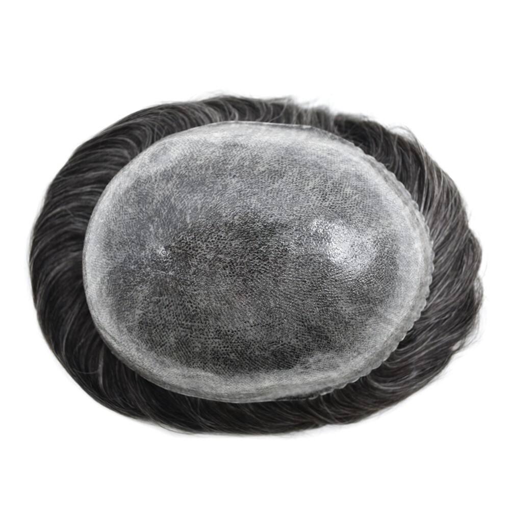 Mens Toupee Hairpiece Full Poly Skin Hair System Replacement Injected PU Men Wig