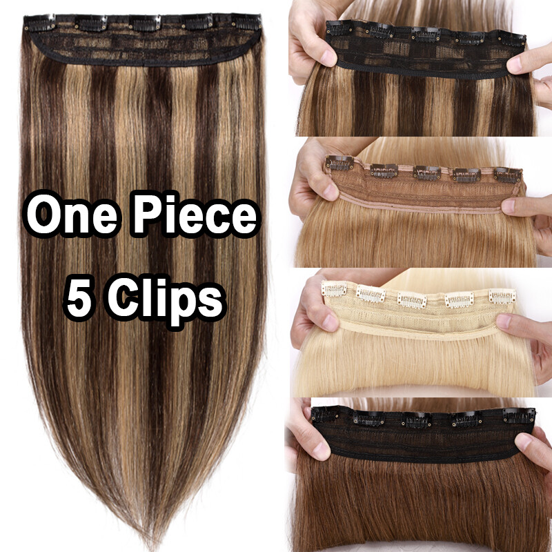 Highlight/ Ombre Clip In Remy Human Hair Extensions One Piece Double Weft Long