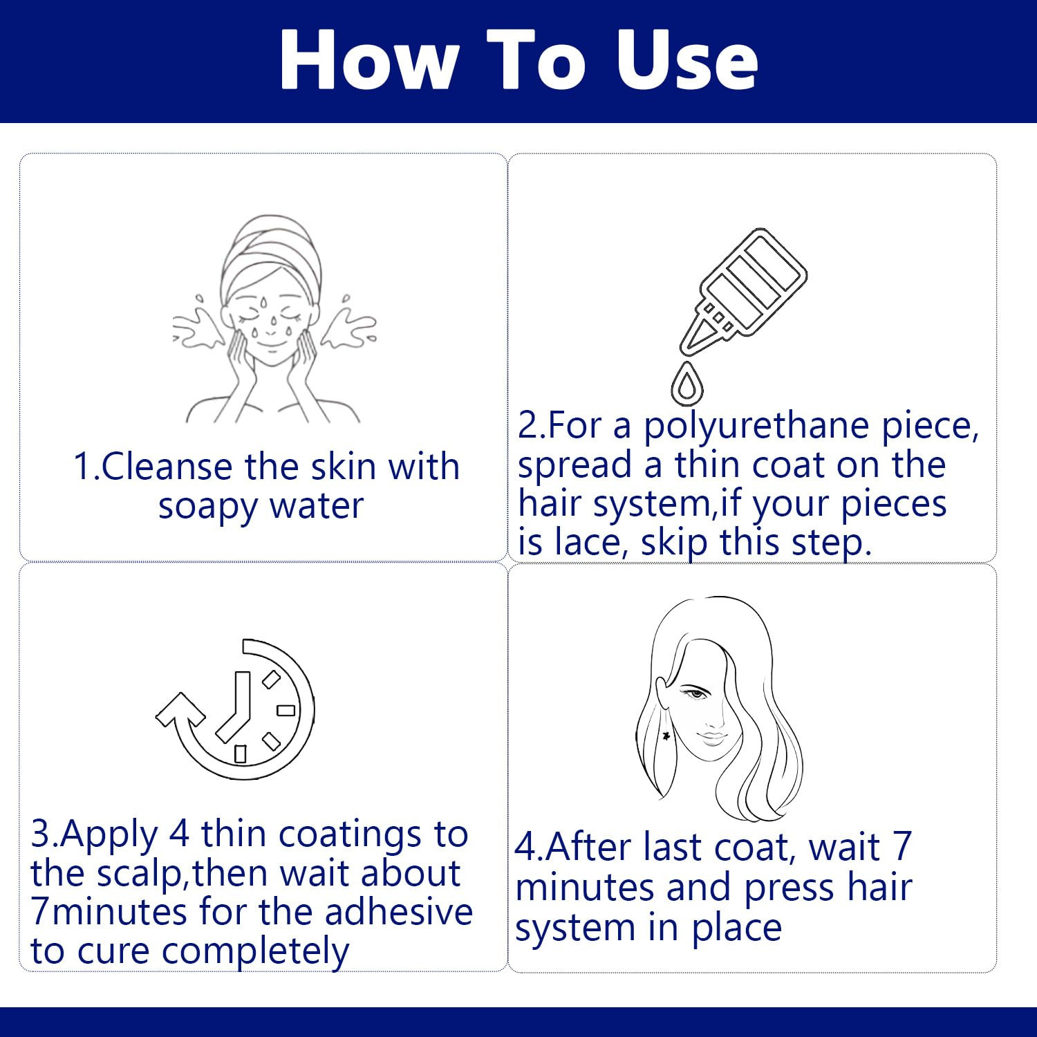Lace Wig Glue – Waterproof & Invisible Bonding Adhesive, 1.3 Oz (38Ml) Strong Ho