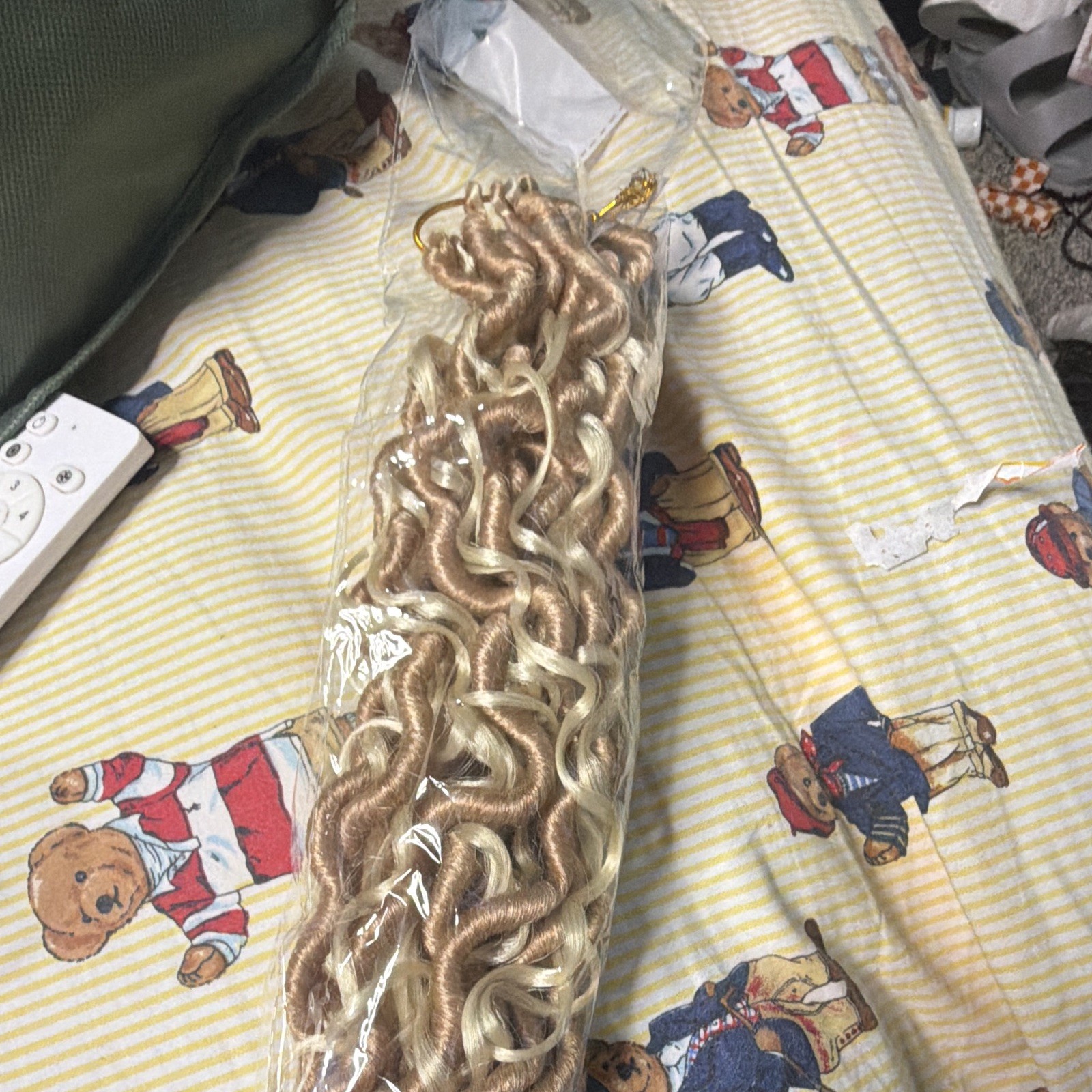 Clip-In Curly Synthetic Hair Extension Blonde/Light Brown Mix 21-30 in