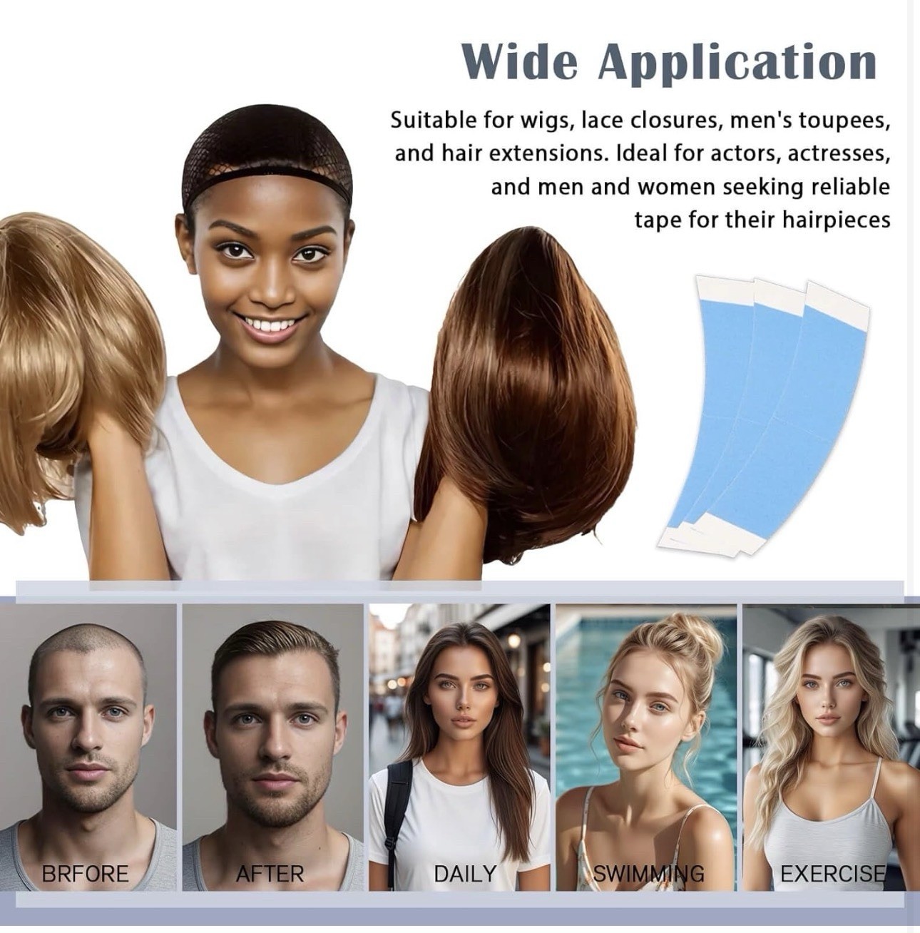 Terrifees Firm Hold Wig Tape 36 Pc