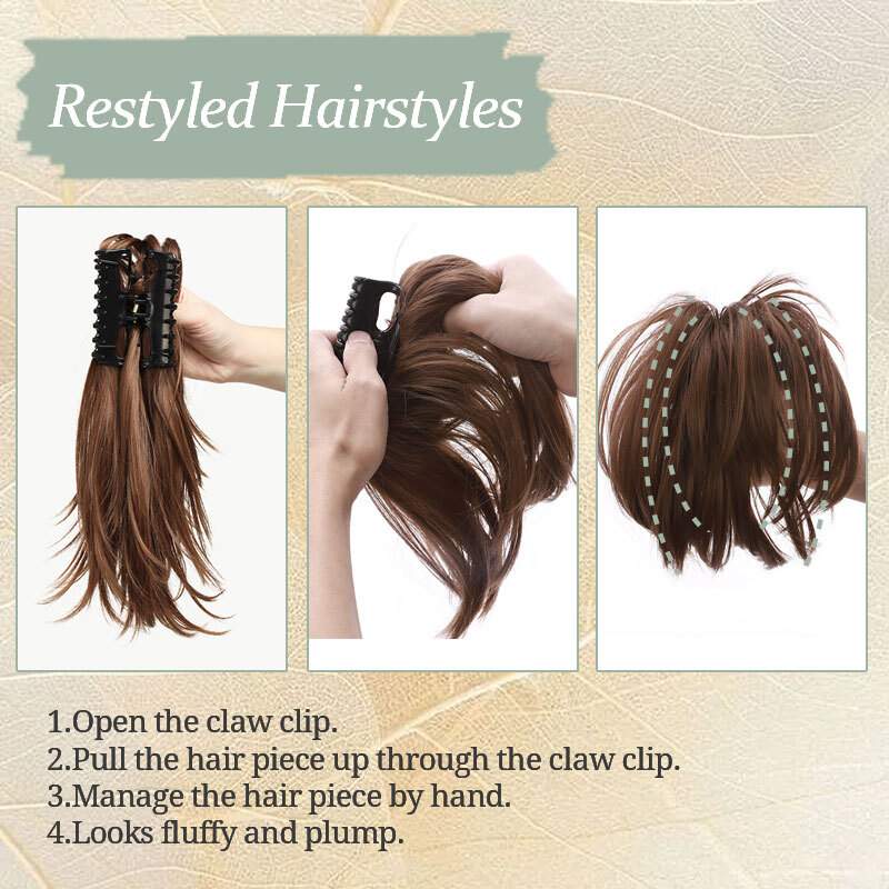 Hair Extensions Ponytail Clip In Natural Claw On Bendable Pony Tail Hair Pieces