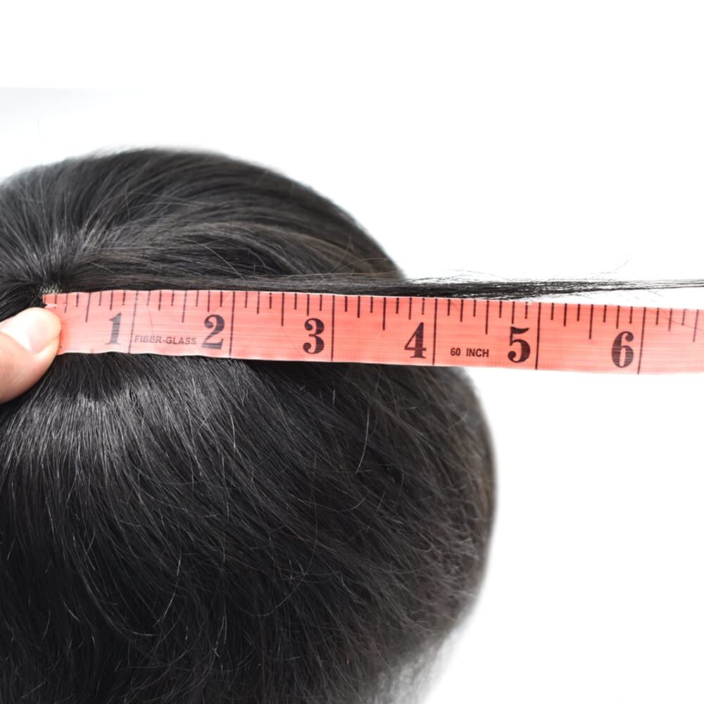 Mens Toupee Human Hair Replacement System French Lace Front Hair Piece US