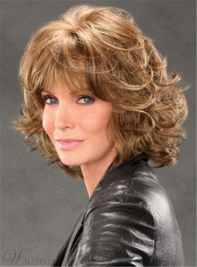 Mid-length Shag with Spiral Curls Capless Synthetic Wig 12 Inches