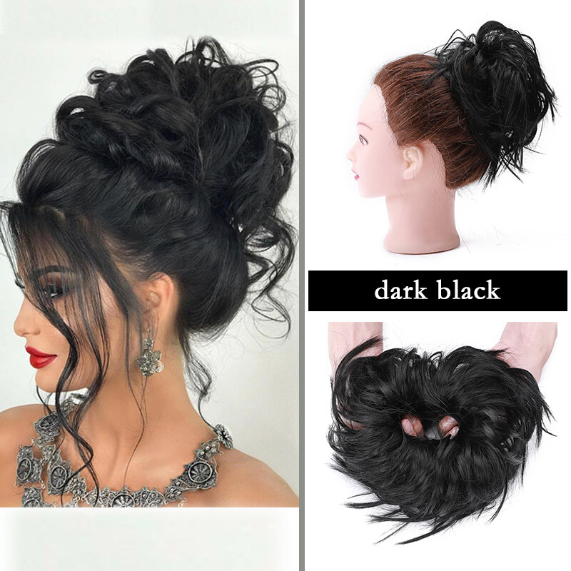 X-LARGE THICK Messy Bun Hair Piece Scrunchie Curly Wrap Hair Extensions as Human
