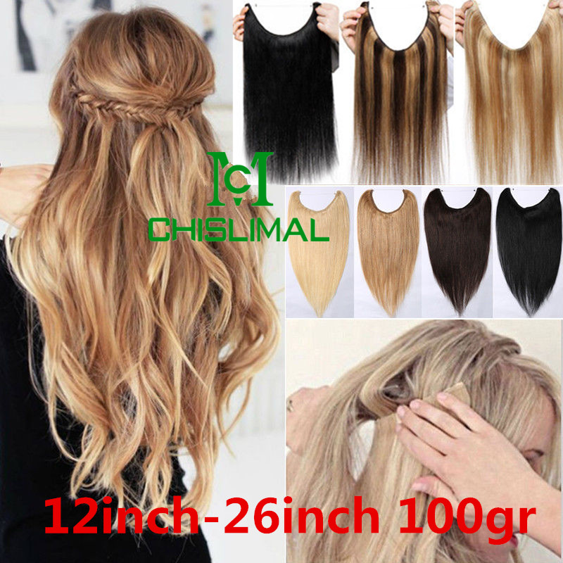Ombre 120g Handmade Flip Human Hair Extensions Invisible Wire good Hair Weft
