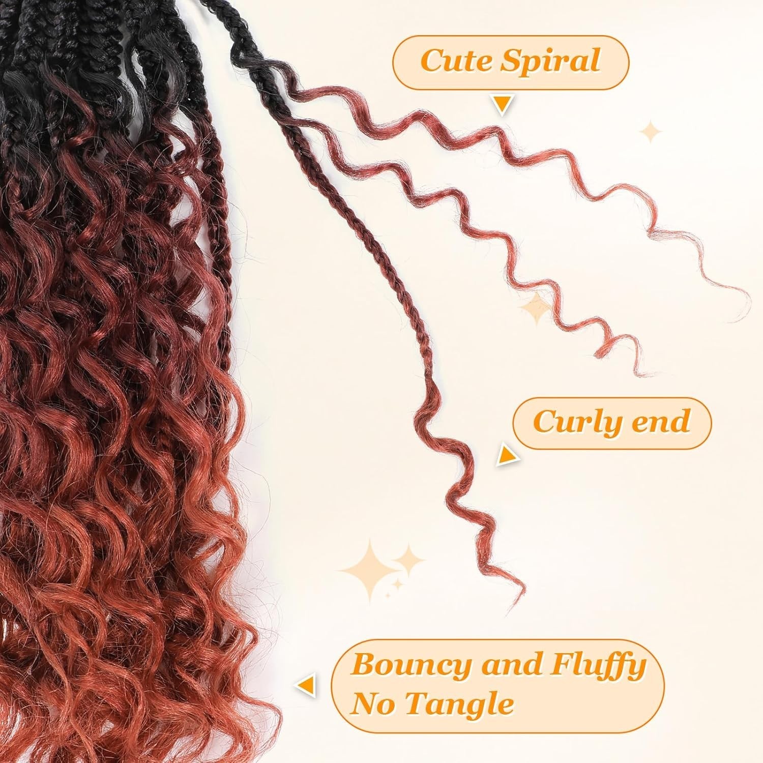 14 Inch Goddess Box Braids Crochet Hair Curly Ends 9 Packs Pre Looped Boho Cr…