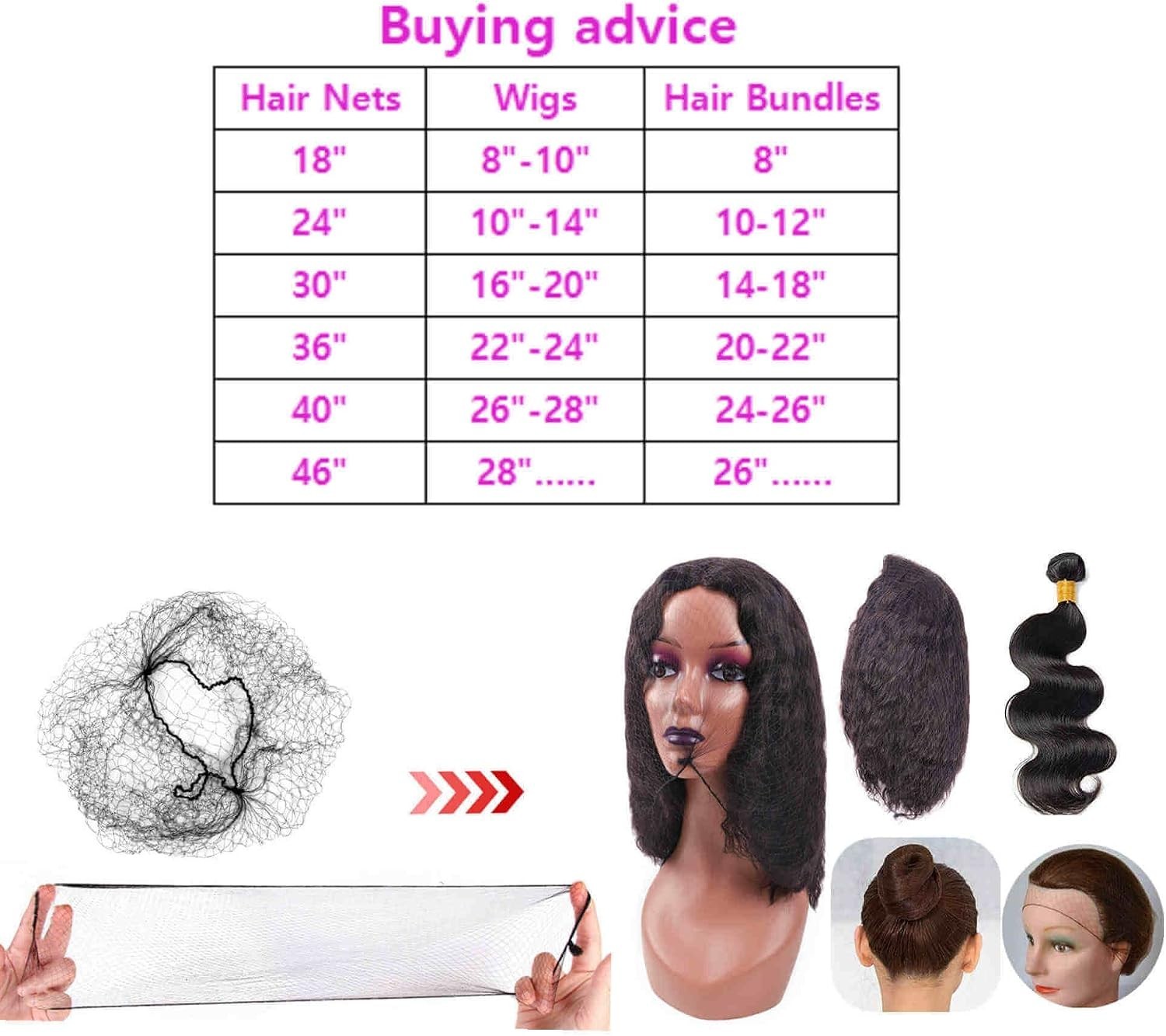 Disposable Black Hair Nets, Invisible & Lightweight, 100 Pcs