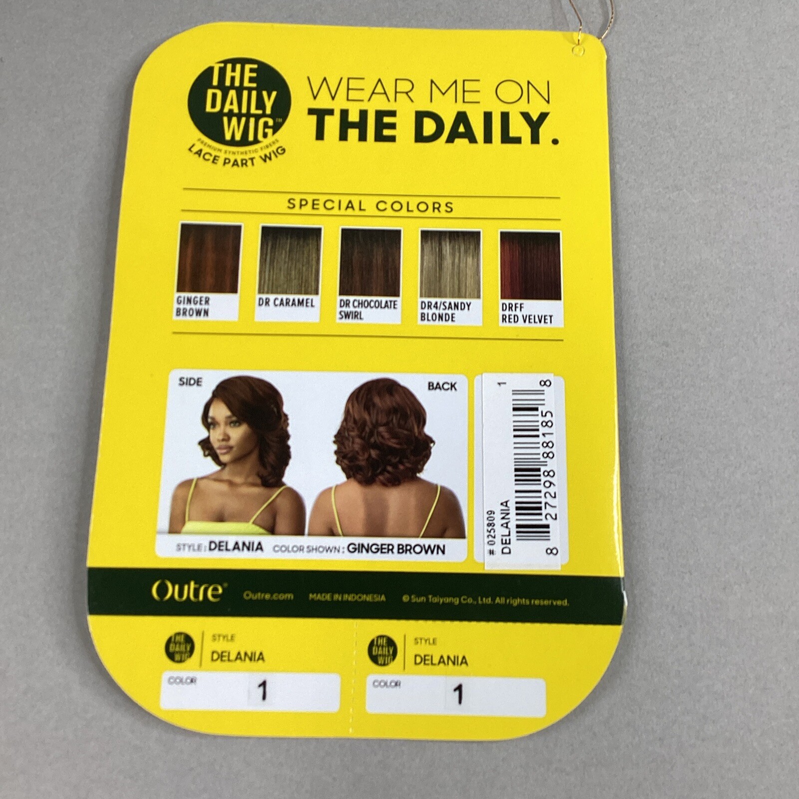 Delania Long Curly #1 Jet Black Premium Synthetic Lace Part Wig