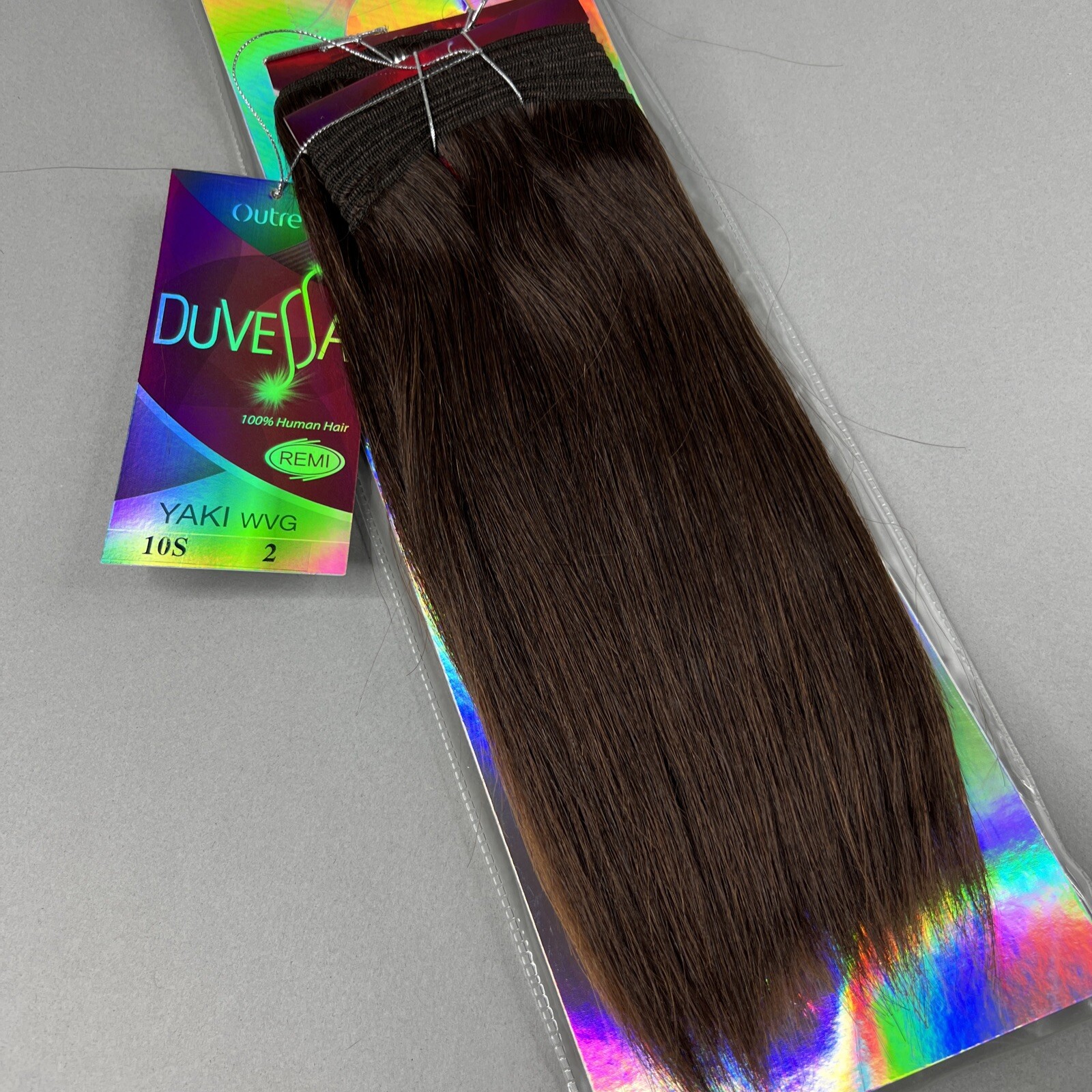 10s 9” Yaki Straight #2 Dark Brown Duvessa Remi 100% Human Hair Track Extensions