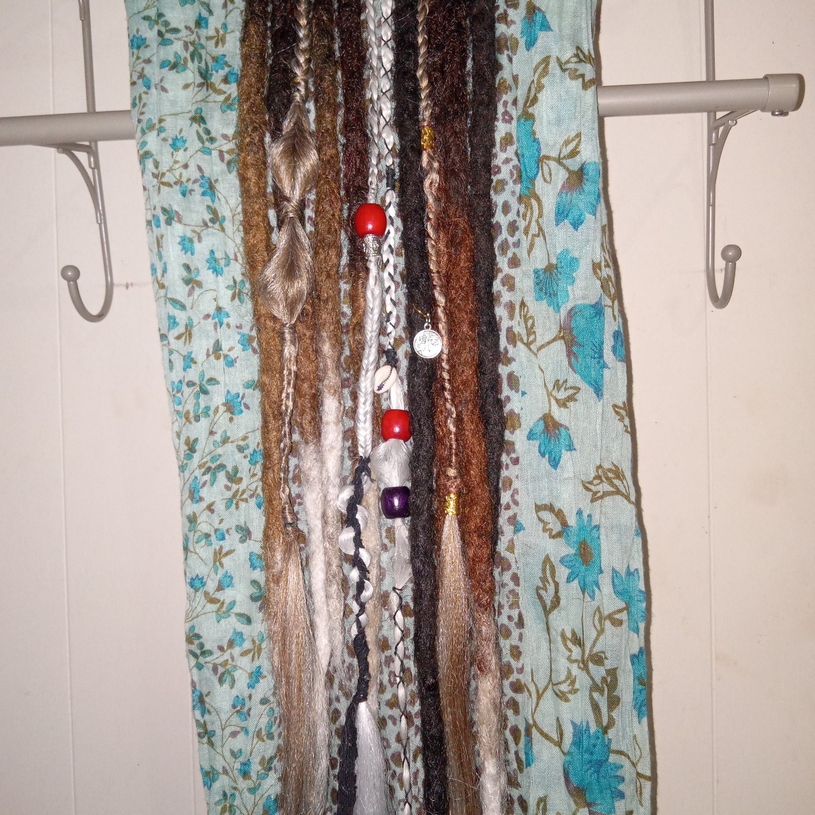24″ Thick Dreadlock Extensions Hair Locs Ginger & White 0.8cm double-ended &SE