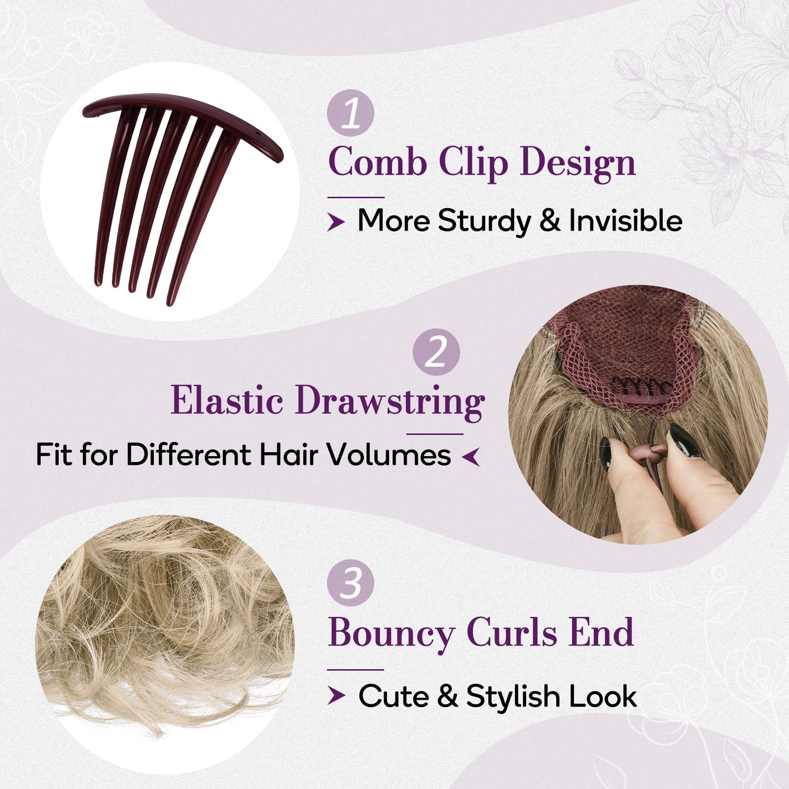 BARSDAR Ombre Blonde Drawstring Ponytail Extensions Honey Mixed