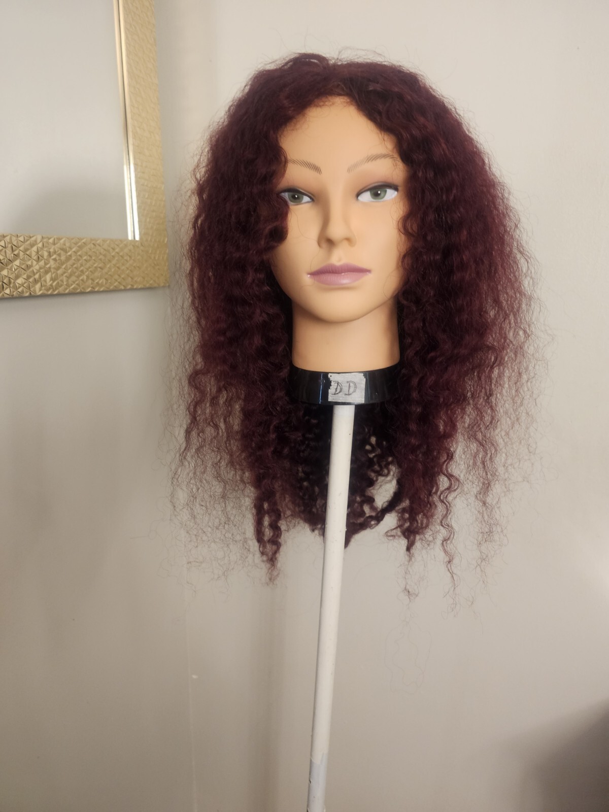 High Quality regular Top Reddish 24″ curly wavy 100% Virgin Human Hair Lace Wig