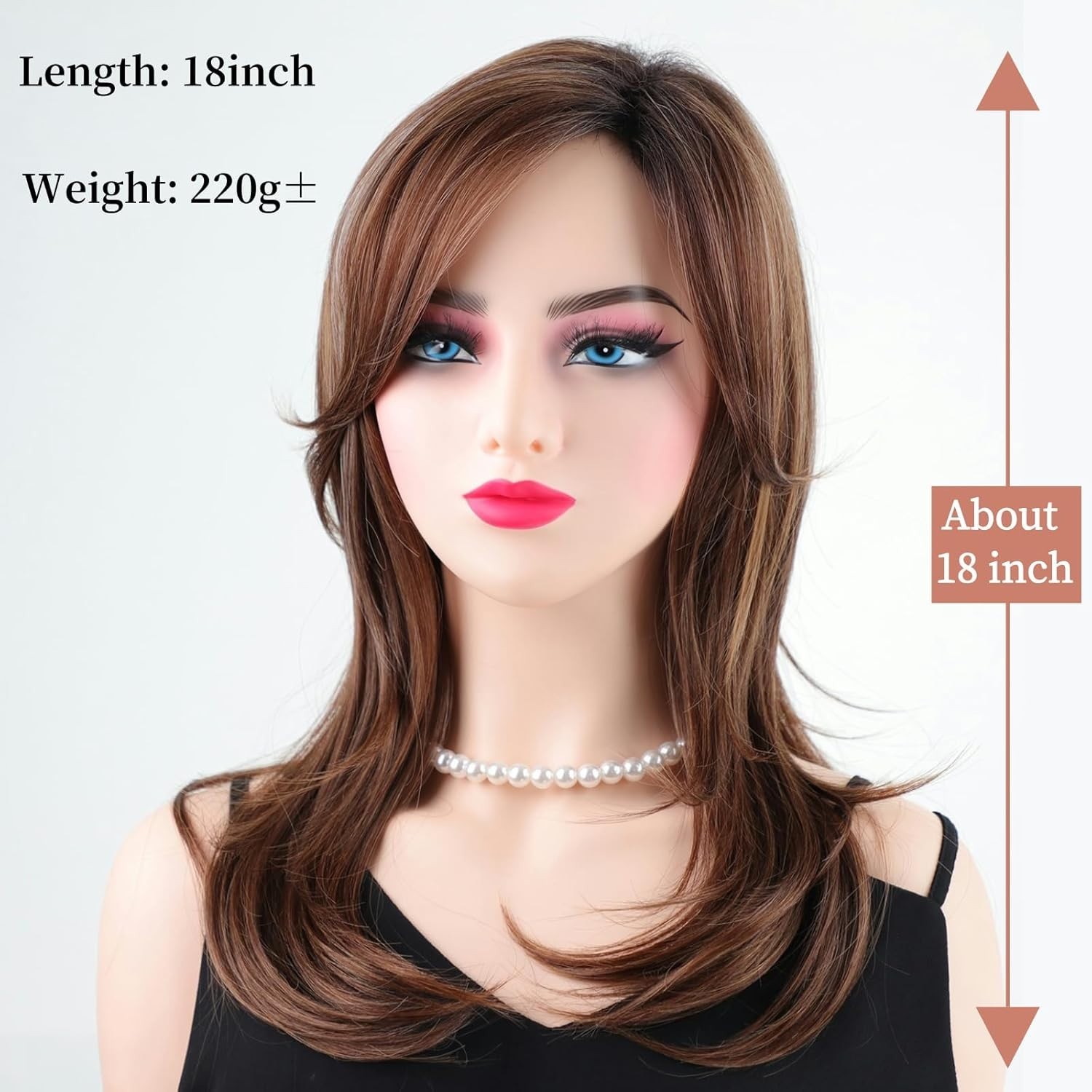 Layered Ombre Brown Highlight Wig