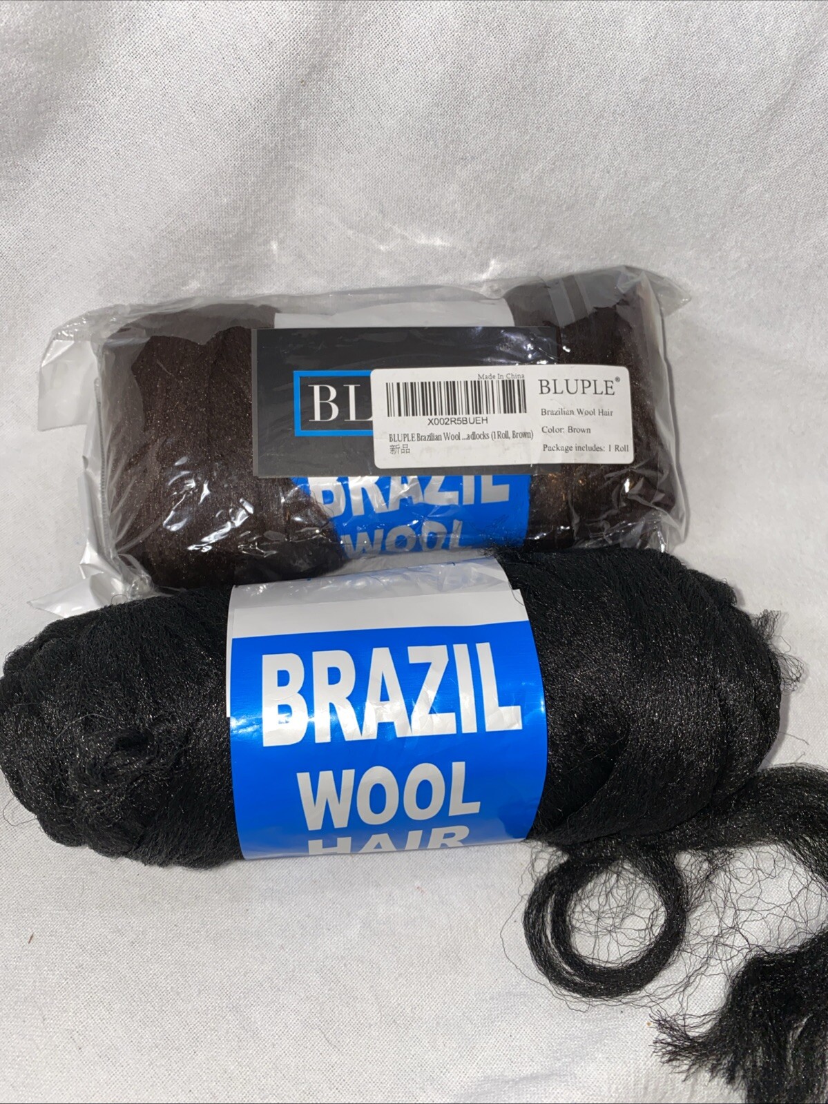 2 Rolls Brazil Brazilian Wool Hair Yarn for Braiding and Weaving 200G Brown/Blk