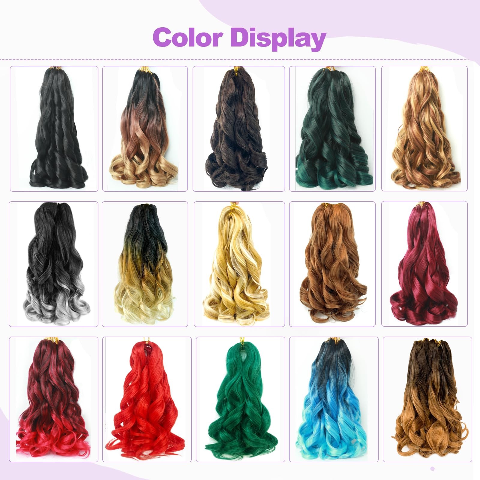 French Curl Braiding Hair 12 Inch Natural Black 8Packs Loose Wavy Spiral Curl…