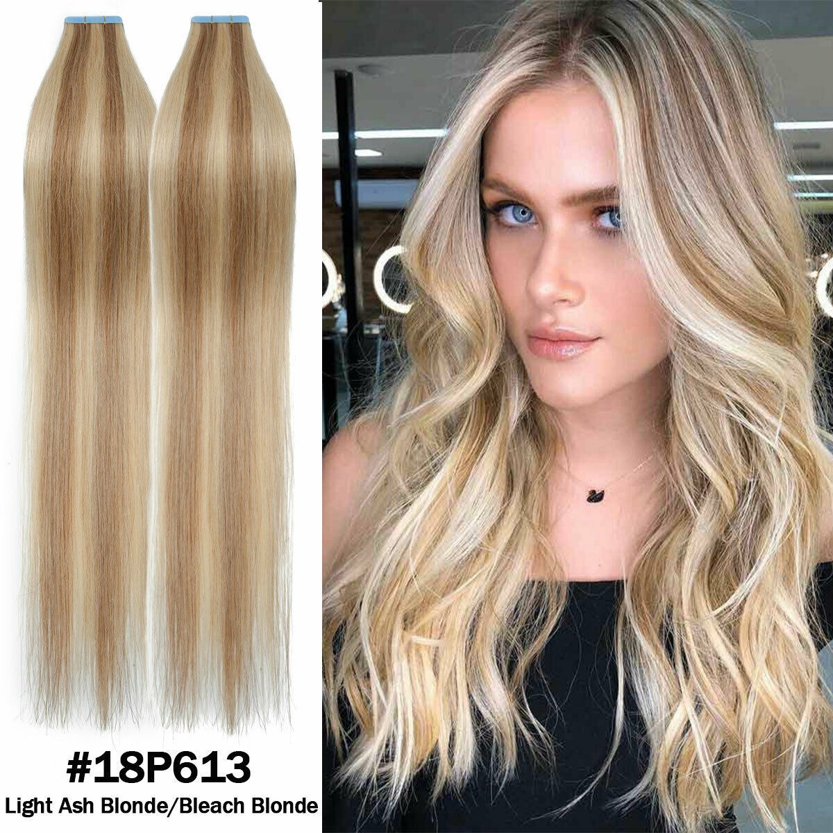 Seamless Tape in Human Hair Extensions Skin Wefts Remy Russian Hair Thick16-26in