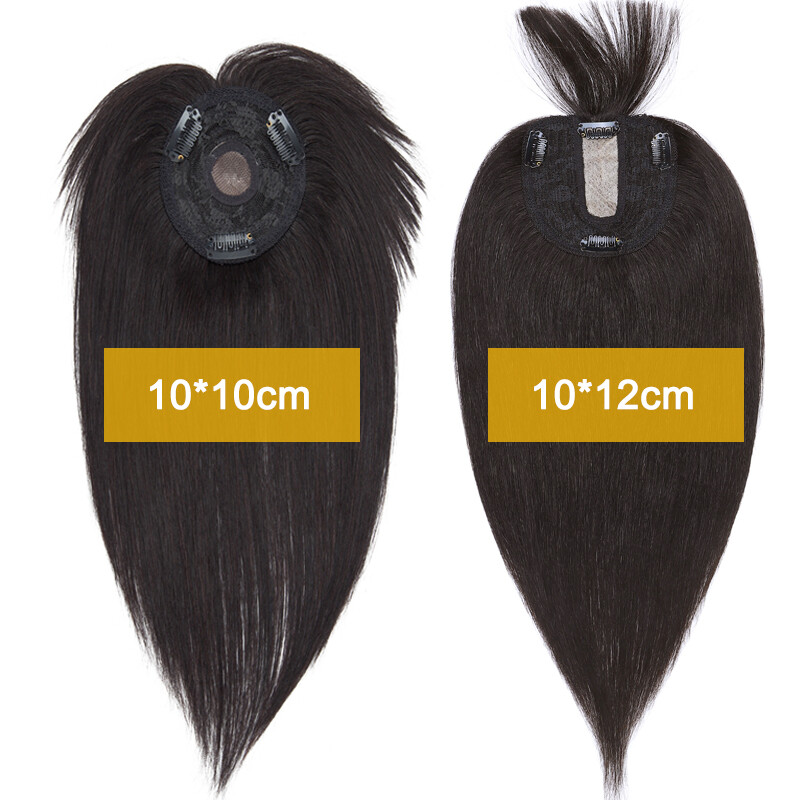 Mono Silk Base Clip In Remy Human Hair Topper Bangs For Women Cover Loss Hair G6