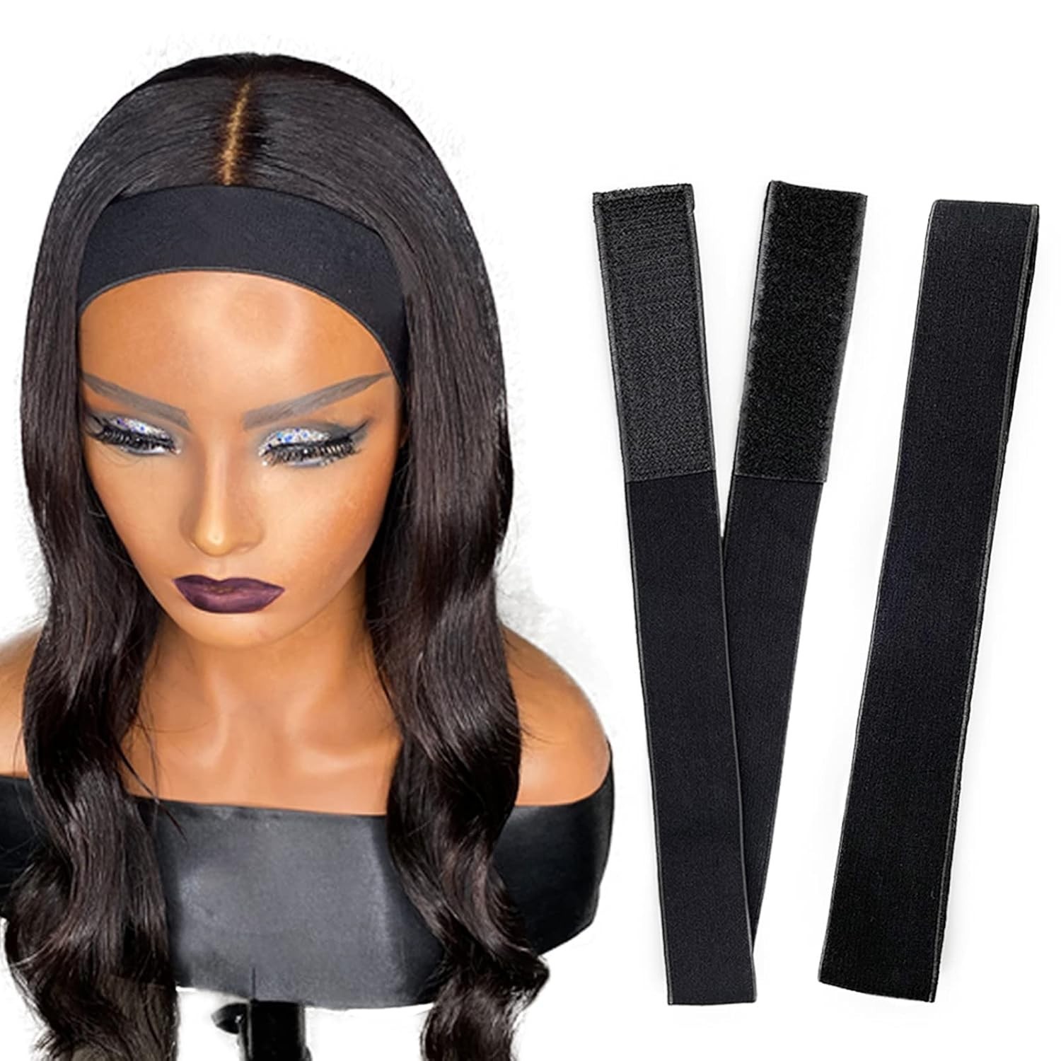 Must-Have Pack of 2 Wig Melting Elastic Bands – Adjustable in Classic Black