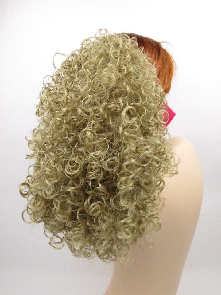 16″ LONG FULL LAYERED SPIRAL CURLS CURLY HAIR PONYTAIL HAIRPIECE BANANA CLIP