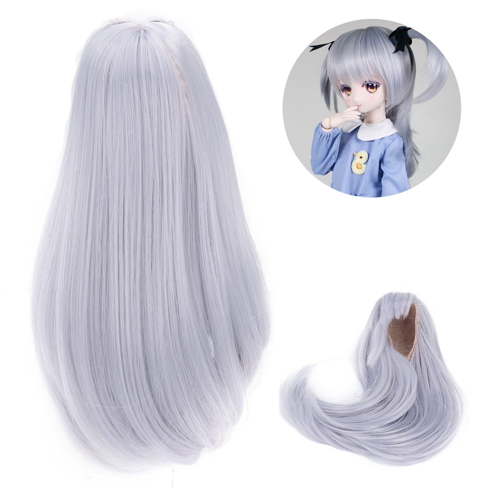 8in To 9in Doll Hair Wig High Temperature Fiber Mesh Long Curly Doll Hair