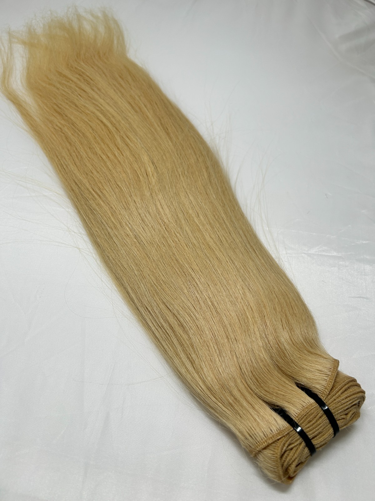 #613 Blonde Human Virgin Hair Bundles Double Weft Extensions