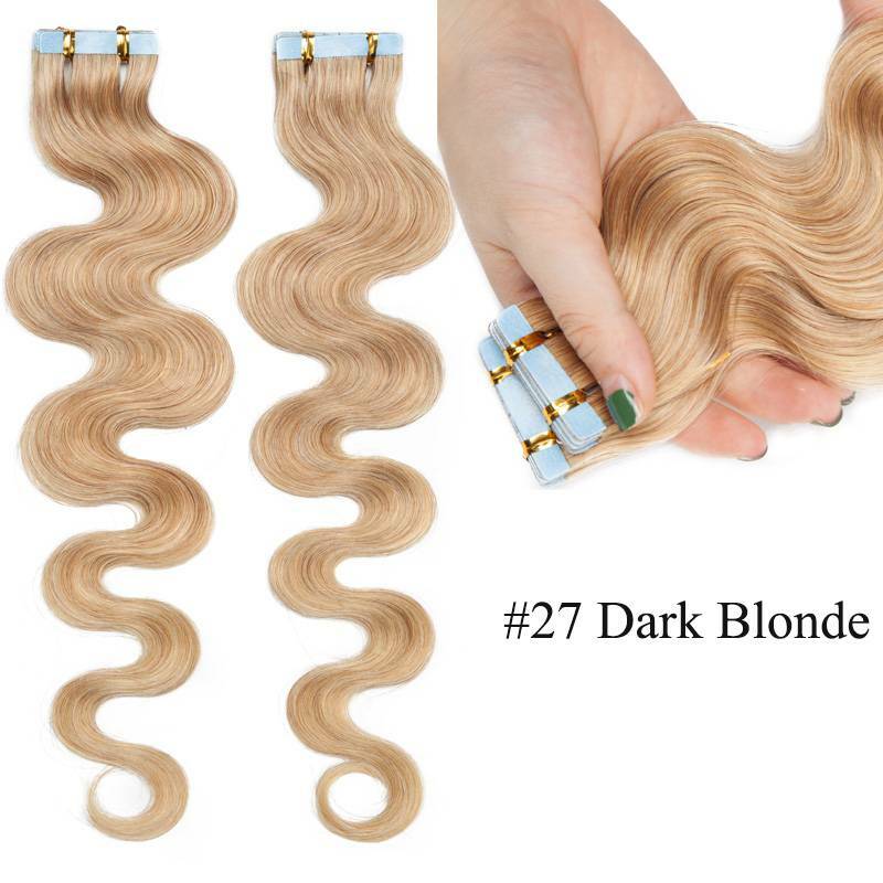 150g+ Tape In Real Human Hair Extensions Remy Full Head Black Brown Blonde Ombre