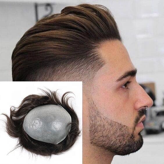 real human hair wigs for men , Poly Size 7×5