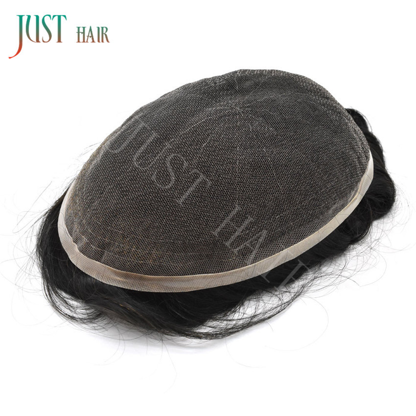 Full French Lace Hair Replacement System For Man Swiss Lace Men Toupee Hairpiece