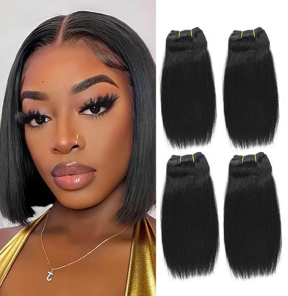 12A Human Hair Bundles 8 8 8 8 Inch 4 Straight Bundles Human Hair 100% Unprocess