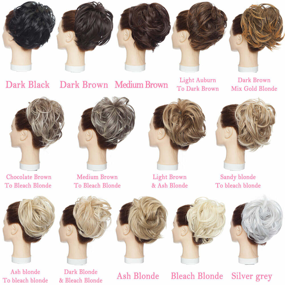 X-Large Scrunchie Messy Bun Hair Piece Tousled Updo Wrap on Ponytail THICK NEW H