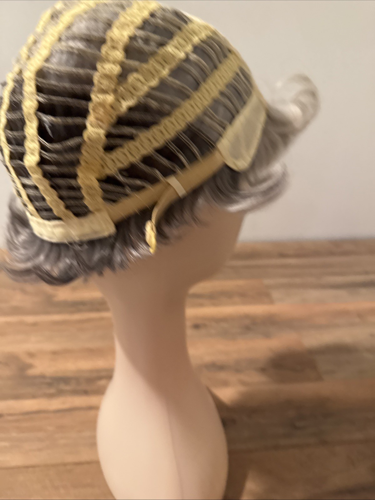 Synthetic Wig Multiple Shades Of Gray Nice Volume Shorter Length Lace Inner Net