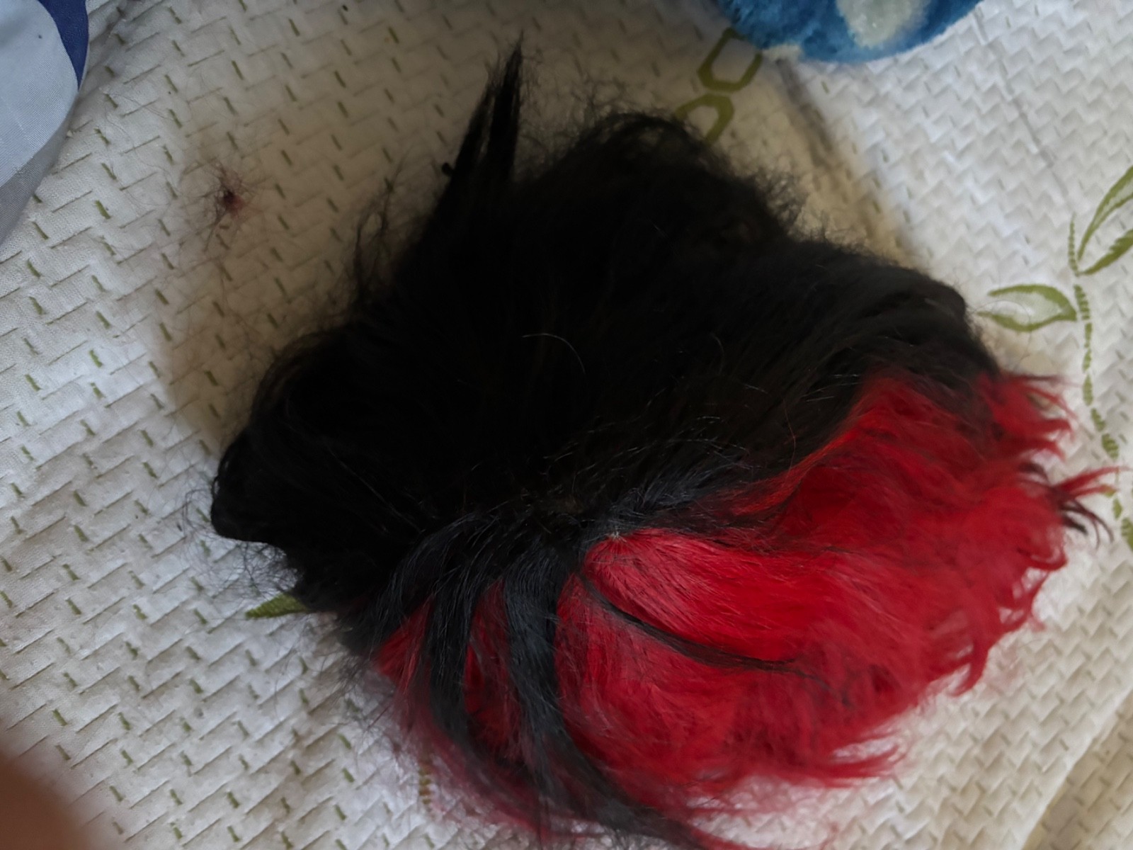 Blue red and purple black mixture unisex wigs