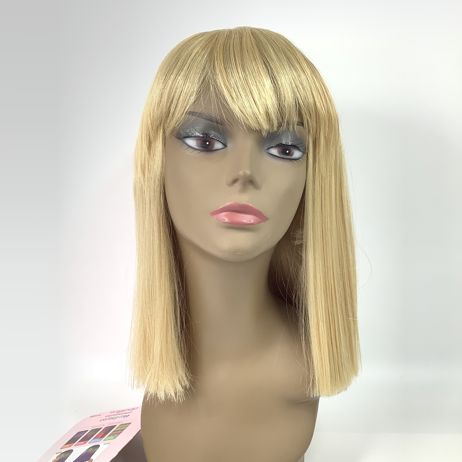 Outre Wigpop TAURUS Synthetic Full Wig Blonde Color 613 Straight Bob Bangs
