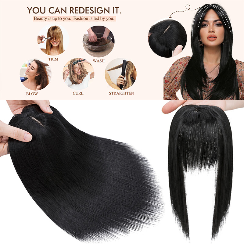 NEW Natural Toupee False Hairpiece Clip In As Human Hair Extensions Topper Wavy