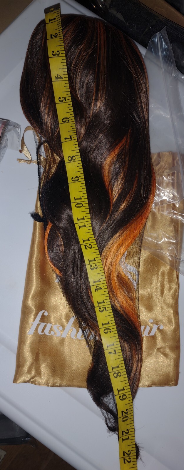 Long Body Wave Synthetic Wig Curly Half Black Half Orange Wigs Bangs Halloween
