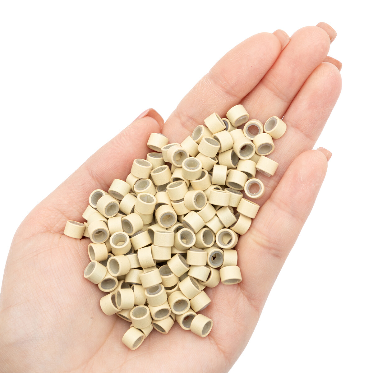 Silicone Lined Micro Nano Ring Beads FOR I Tip Human Hair Extensions 5-6mm Packs